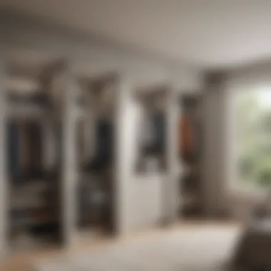 Technology Integration in Fitted Closets A close-up view of a technologically integrated fitted closet system
