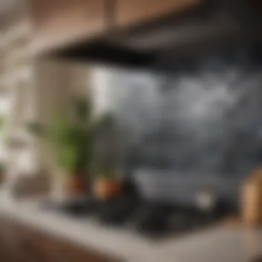 Framed backsplash enhancing the overall kitchen aesthetics