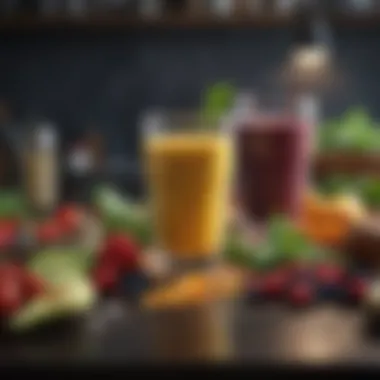 A vibrant array of fresh ingredients ready for smoothie preparation.