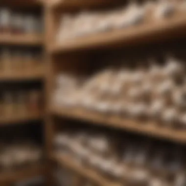 An organized pantry showcasing various garlic storage methods