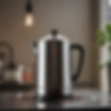 Gleaming Clean Coffee Percolator A freshly cleaned coffee percolator gleaming