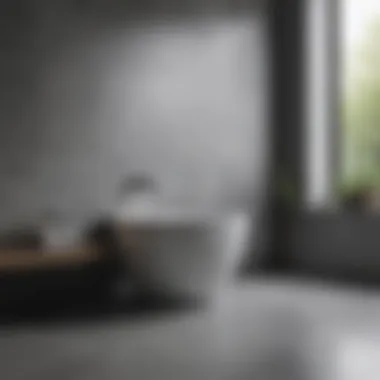 Contemporary Minimalist Gray Tiles Minimalist bathroom featuring matte gray tiles and sleek fixtures