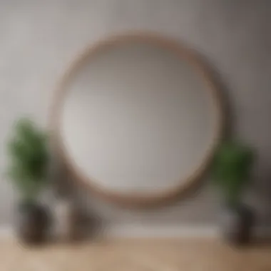 Circular Mirror Arrangement in Minimalist Design An elegant arrangement of circular mirrors on a minimalist wall.