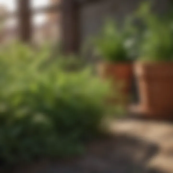 An array of herbs thriving in a sunny outdoor space