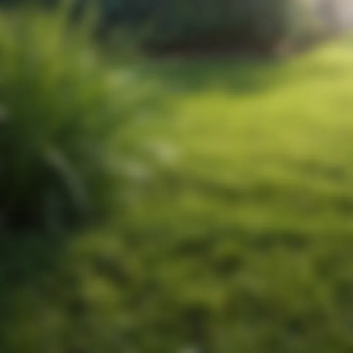 Close-up of healthy grass showcasing vibrant color and texture
