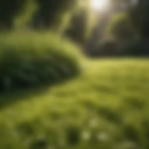 Lush green lawn thriving in sunlight