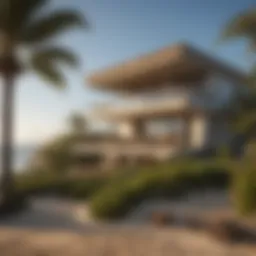 Scenic view of a beach house on the Mexican coastline