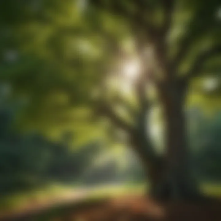 Close-up of a vibrant green tree with a healthy canopy