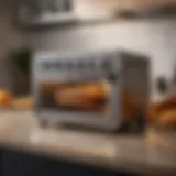 A sleek toaster oven air fryer combo on a kitchen countertop