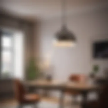 Modern Pendant Light in a Stylish Office Setting Elegant pendant light showcasing modern design