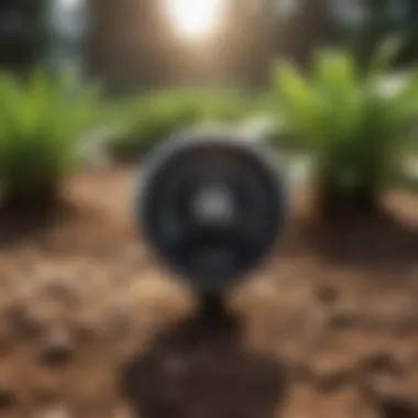 Close-up of soil moisture level indicator