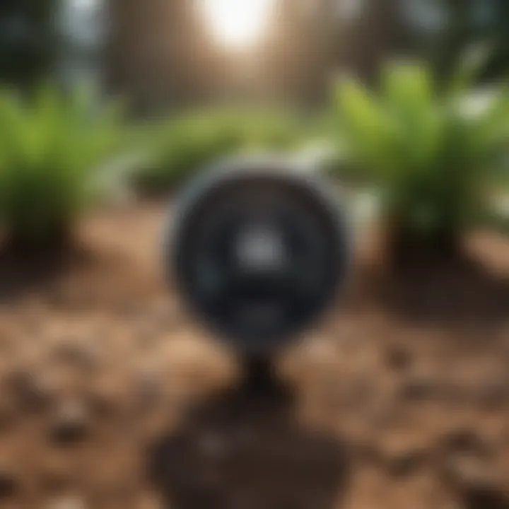 Close-up of soil moisture level indicator