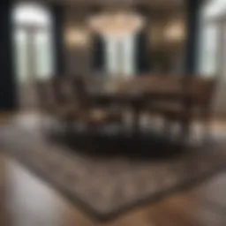 Elegant rug complementing a dining room decor