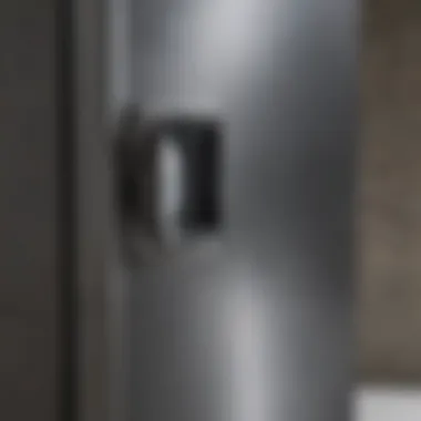 Close-up of a stainless steel refrigerator showcasing its shiny exterior