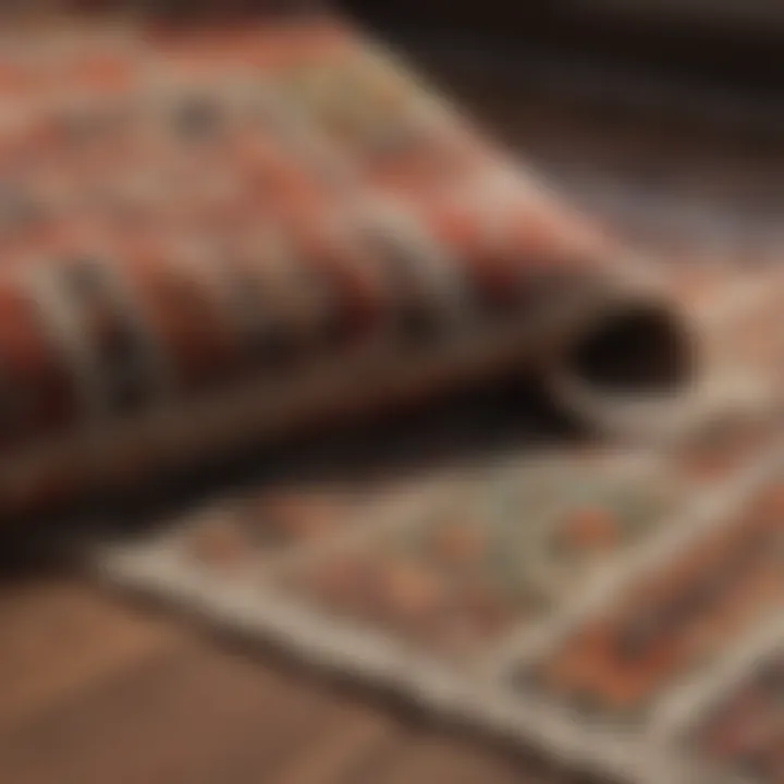 Different rug textures indicating care methods