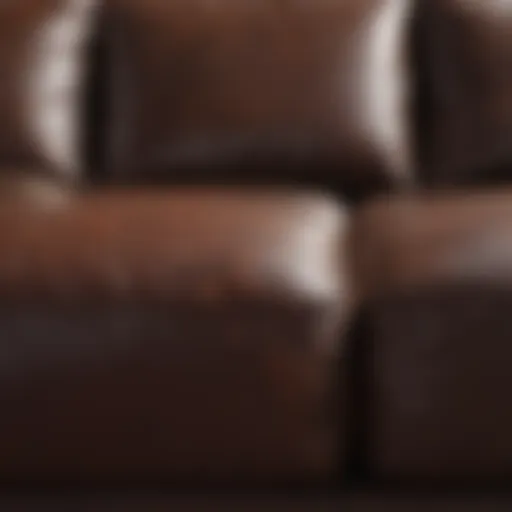 Close-up of chocolate stain on a fabric couch