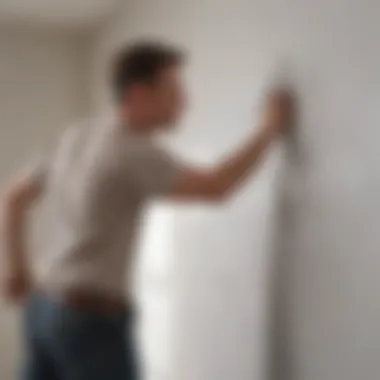 Applying patch to drywall surface