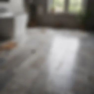 Finished tiled bathroom floor showcasing design
