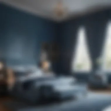 A Calm Ambiance: The Allure of Blue Serene blue bedroom with soft lighting