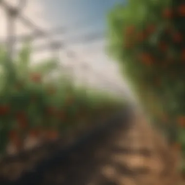 Microclimates in Rural Tomato Farming Rural landscape with diverse microclimates supporting tomato farming