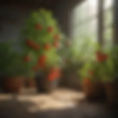 Sunlight and Tomato Growth Sun-drenched garden showcasing thriving tomato plants