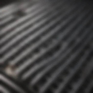 Close-up of a stainless grill showcasing its shiny surface after cleaning