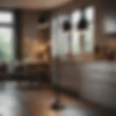 Stylish Floor Lamps in Kitchen Setting Stylish floor lamps adding warmth to kitchen space