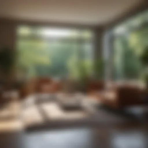 Brightly lit living room showcasing natural light