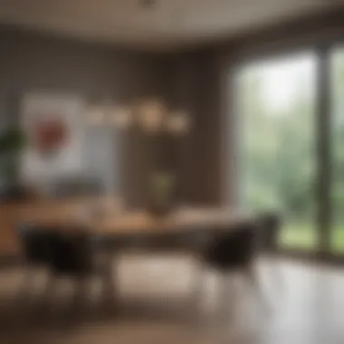 Elegant pendant lights illuminating a dining area