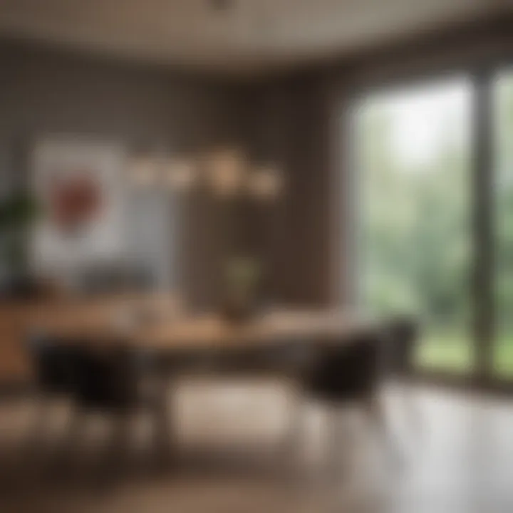 Elegant pendant lights illuminating a dining area