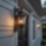 Elegant front porch sconce illuminating a classic home entrance