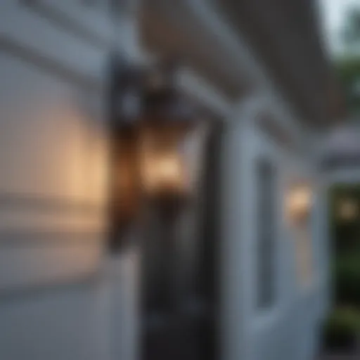 Elegant front porch sconce illuminating a classic home entrance