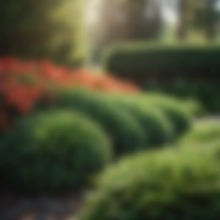 A beautiful flower bed enhanced with evergreen plants