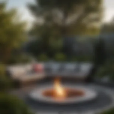 Stylish Inground Firepit in a Contemporary Garden Elegant inground firepit surrounded by modern landscaping