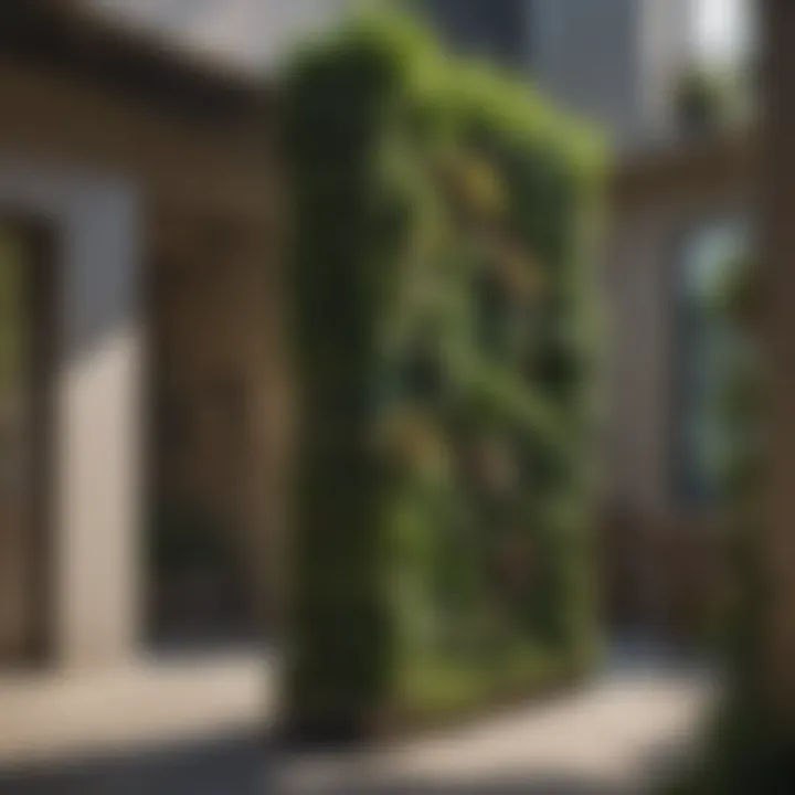 Lush courtyard garden featuring vertical gardening techniques