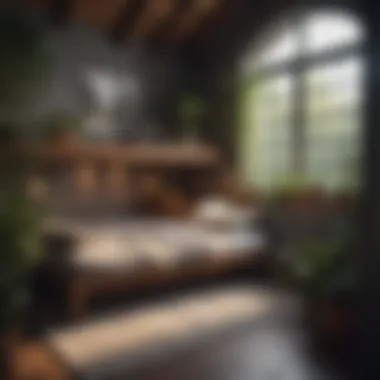 Enhancing Aesthetics with a Relaxing Lounge Decorative lounge area under loft bed with plants and art
