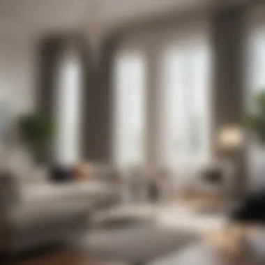 Sleek Design with Sheer Drapes Elegant large living room window with sheer drapes