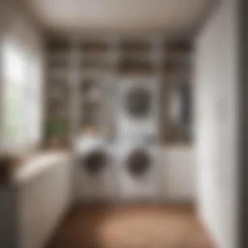 Elegant laundry closet with organized shelves