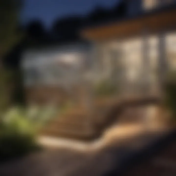 Acrylic railings complementing a modern outdoor space