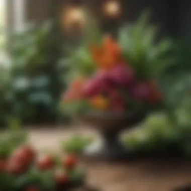 Edible Plant Arrangements A stunning arrangement of edible plants in a garden