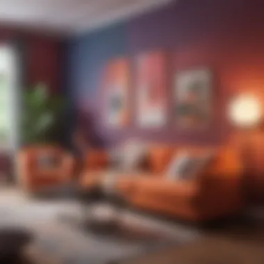 Vibrant Living Room Colors Vibrant living room with bold wall colors