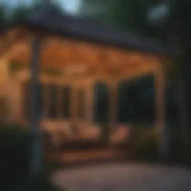 Elegant string lights draped over a gazebo