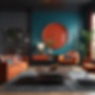 Transformative Living Room with Bold Colors Vibrant living room featuring bold color accents