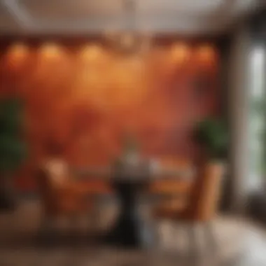 Bold Accent Wall with Artistic Designs Bold accent wall with artistic designs in a contemporary dining area