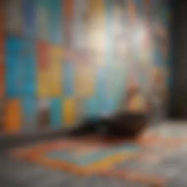 Vibrant Colored Tiles Vibrant colored tiles enhancing kitchen aesthetics