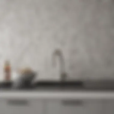 Textured Mosaic Backsplash Textured white mosaic backsplash adding depth to a contemporary space