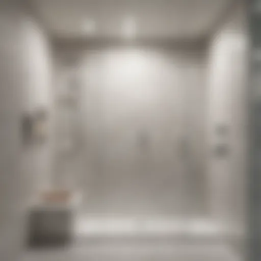 Sleek white walk-in shower featuring minimalist design and elegant fixtures.