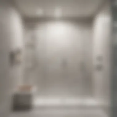 Minimalist Elegance in Walk-In Showers Sleek white walk-in shower featuring minimalist design and elegant fixtures.