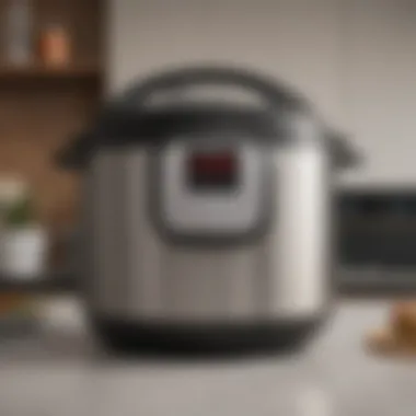 A sleek design of an Instant Pot rice cooker showcasing its modern features