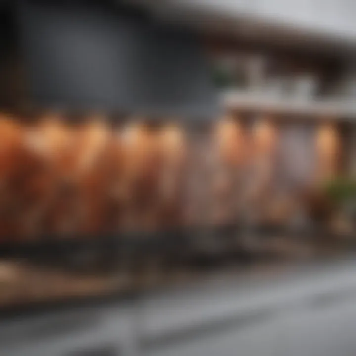 Elegant one piece backsplash in a modern kitchen